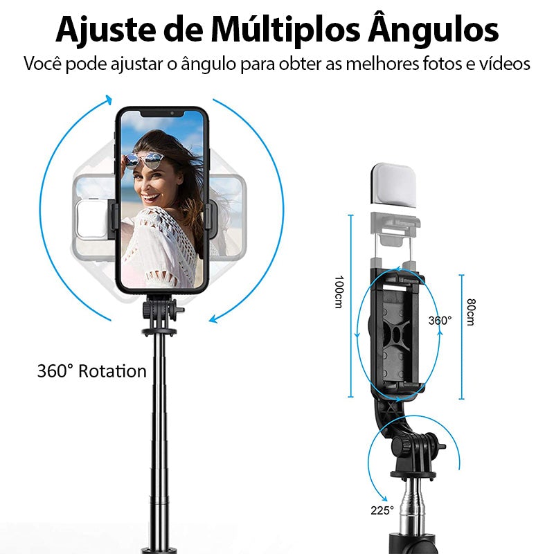 SelfieLED - Tripé Multifunções Led 4 em 1 + LED