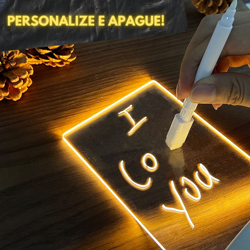 LEDNOTE® - Placa de LED Personalizável & Apagável com Caneta Mágica (USB)