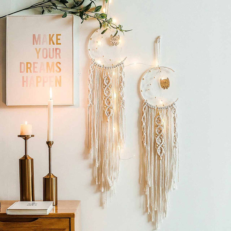 Macramê Artesanal Dreamcatcher LED