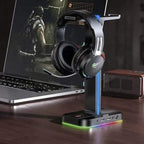 Suporte para Headset RGB com 2 portas USB